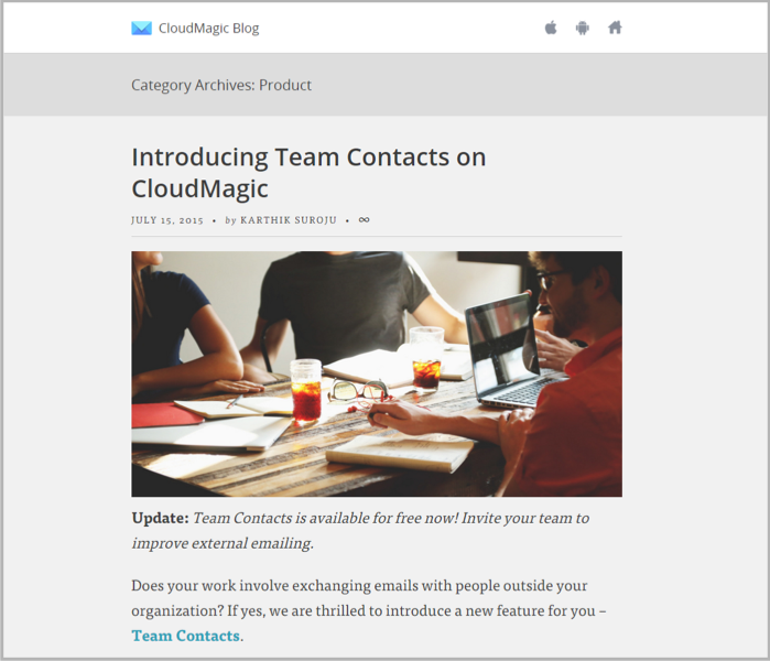 Cloudmagic blog - example of blog manager understanding business